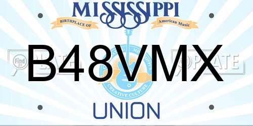 B48VMX Mississippi License Plate