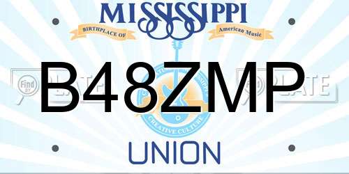 B48ZMP Mississippi License Plate