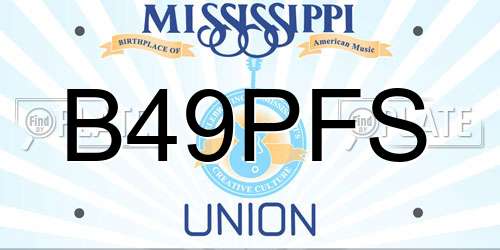 B49PFS Mississippi License Plate