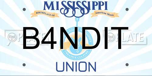 B4NDIT Mississippi License Plate