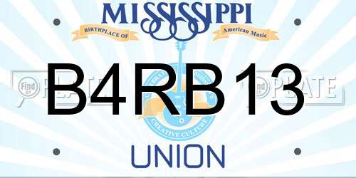 B4RB13 Mississippi License Plate