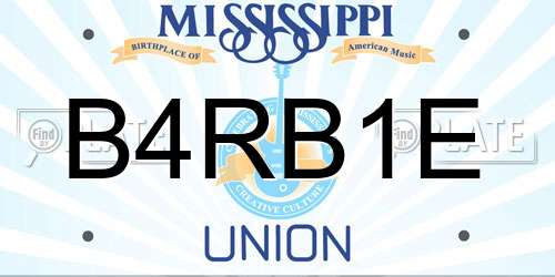 B4RB1E Mississippi License Plate
