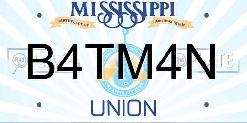 B4TM4N Mississippi License Plate
