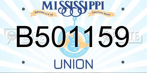 B501159 Mississippi License Plate