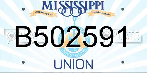 B502591 Mississippi License Plate