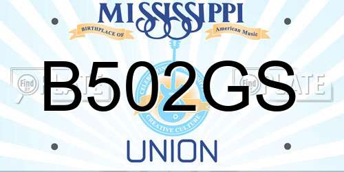 B502GS Mississippi License Plate