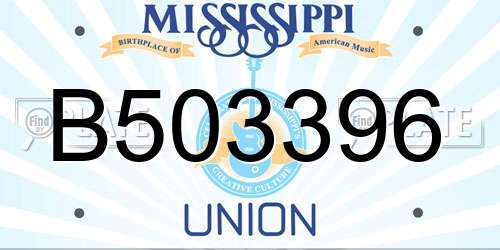 B503396 Mississippi License Plate