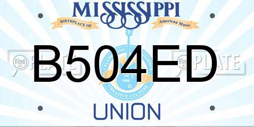B504ED Mississippi License Plate
