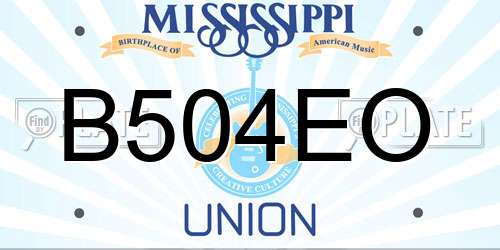 B504EO Mississippi License Plate