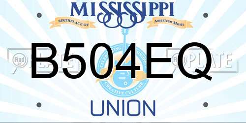 B504EQ Mississippi License Plate