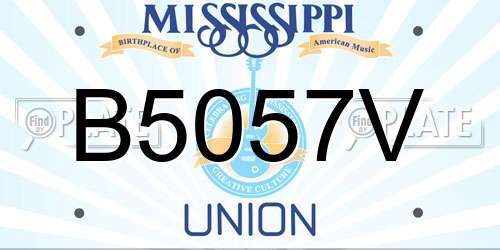 B5057V Mississippi License Plate