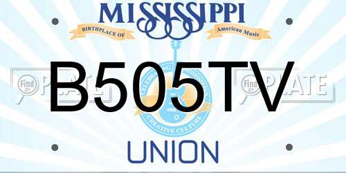 B505TV Mississippi License Plate