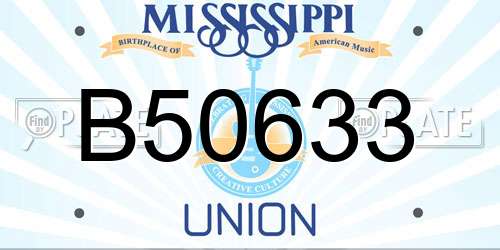 B50633 Mississippi License Plate