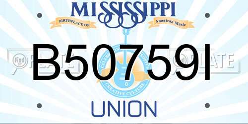 B50759I Mississippi License Plate