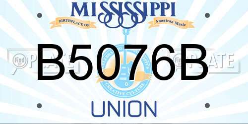 B5076B Mississippi License Plate