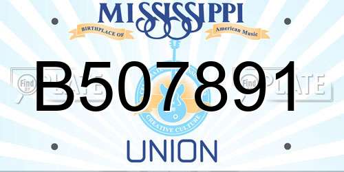B507891 Mississippi License Plate