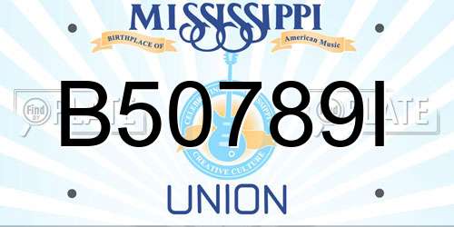 B50789I Mississippi License Plate