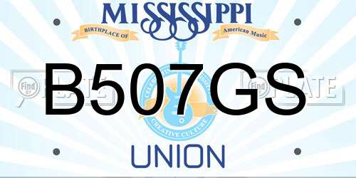 B507GS Mississippi License Plate