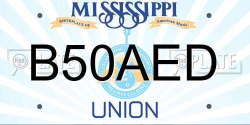 B50AED Mississippi License Plate