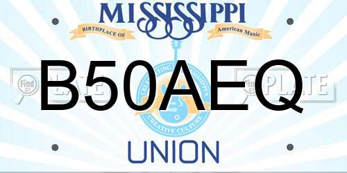 B50AEQ Mississippi License Plate