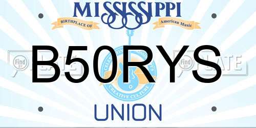 B50RYS Mississippi License Plate