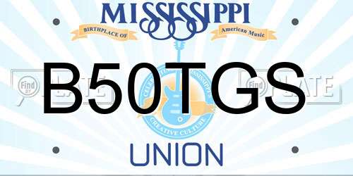 B50TGS Mississippi License Plate