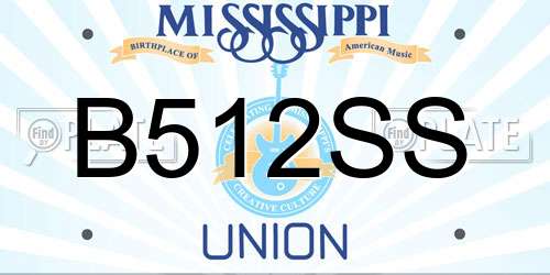 B512SS Mississippi License Plate