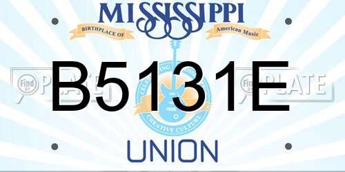 B5131E Mississippi License Plate