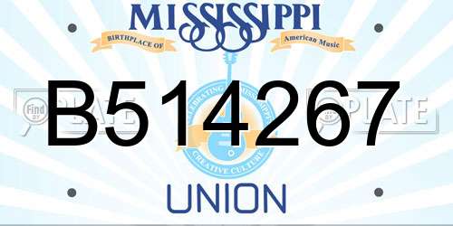 B514267 Mississippi License Plate