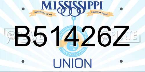 B51426Z Mississippi License Plate
