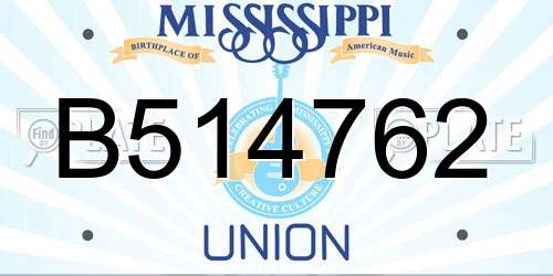 B514762 Mississippi License Plate