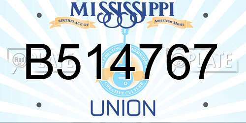 B514767 Mississippi License Plate