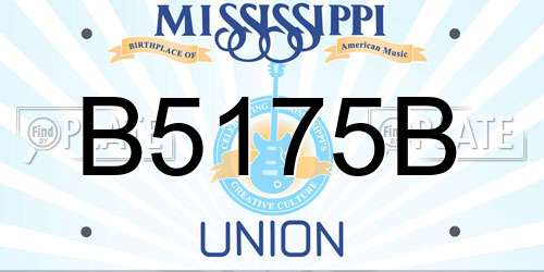 B5175B Mississippi License Plate