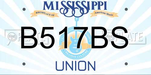 B517BS Mississippi License Plate