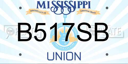 B517SB Mississippi License Plate