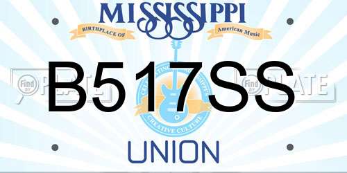 B517SS Mississippi License Plate