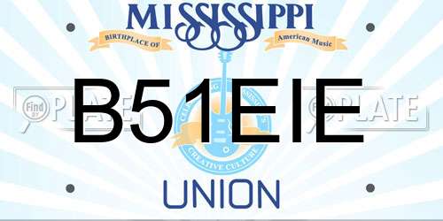 B51EIE Mississippi License Plate