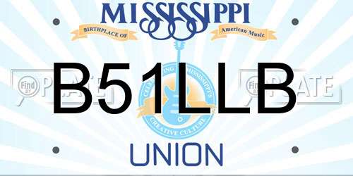 B51LLB Mississippi License Plate