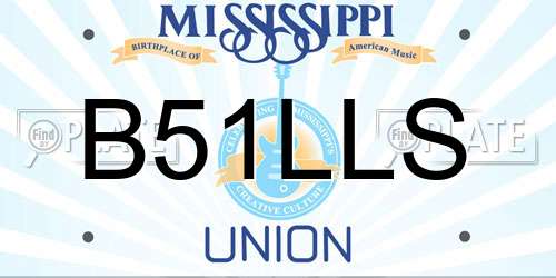 B51LLS Mississippi License Plate