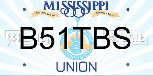 B51TBS Mississippi License Plate