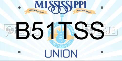 B51TSS Mississippi License Plate