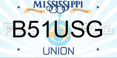 B51USG Mississippi License Plate