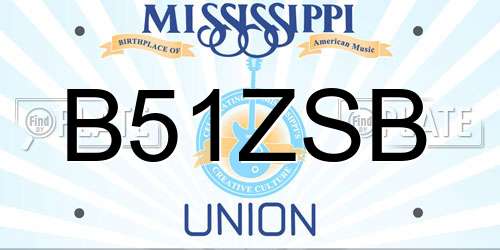 B51ZSB Mississippi License Plate