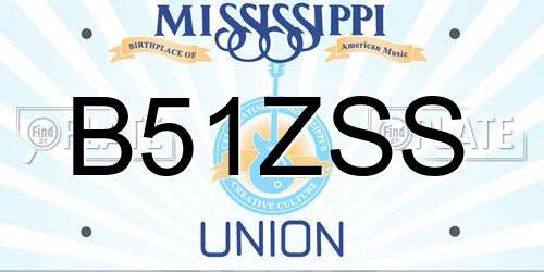 B51ZSS Mississippi License Plate