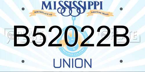 B52022B Mississippi License Plate