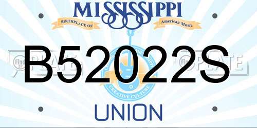 B52022S Mississippi License Plate