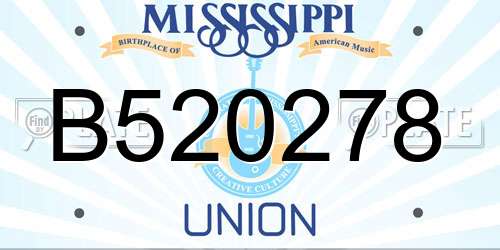 B520278 Mississippi License Plate