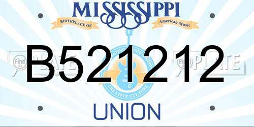 B521212 Mississippi License Plate
