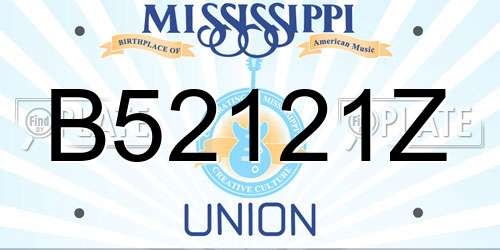 B52121Z Mississippi License Plate