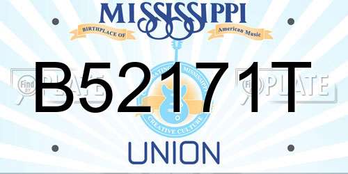 B52171T Mississippi License Plate
